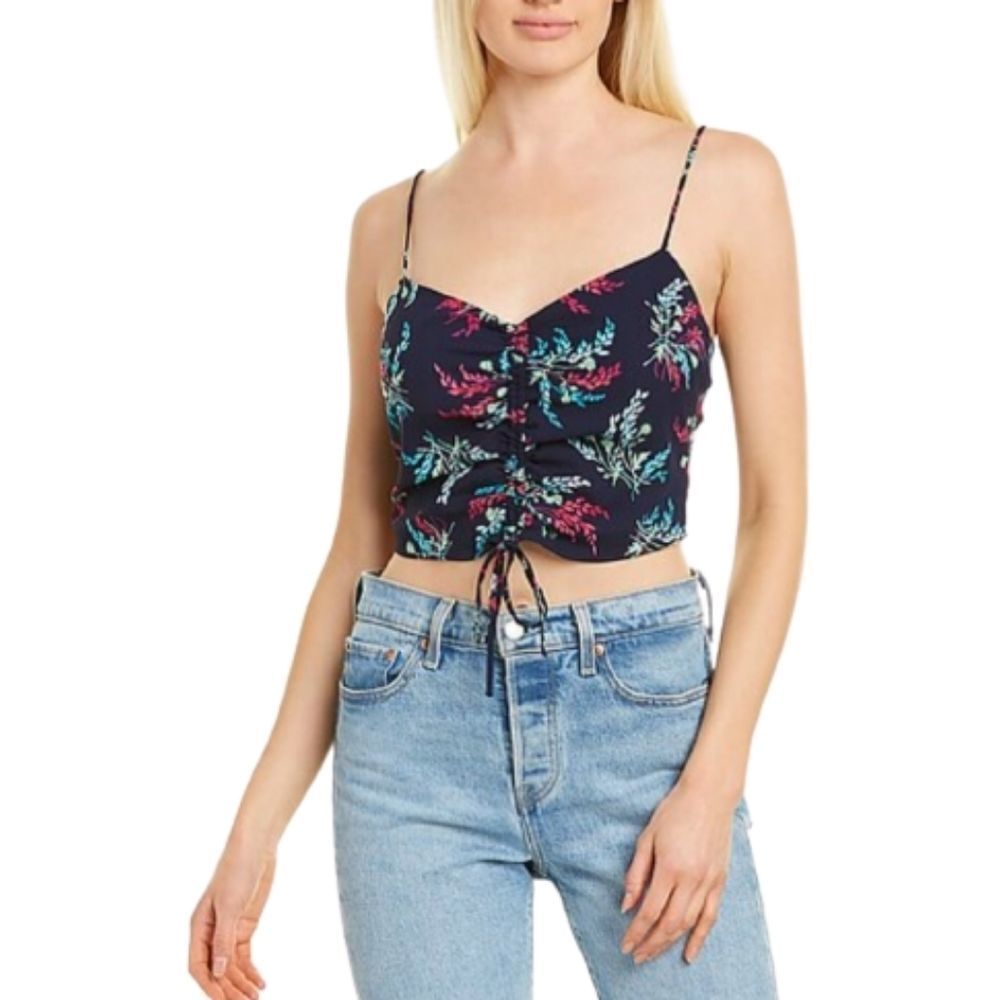 Likely Alias Floral Printed Ruched Front Top Womens Size S & M